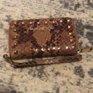 Michael Kors Snake skin wristlet!